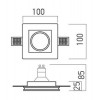 BOLETO GU10 1x35W čtvercové Stropní, vestavné, bezrámečkové, bodové svítidlo, materiál sádra, povrch bílá, pro žárovku 1x35W, GU10, ES50, 230V, IP20, tř.1, rozměry 100x100x85mm náhled 2