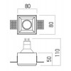 BOLETO 1x35W GU10 čtvercové 2 Stropní, vestavné, bezrámečkové, bodové svítidlo, materiál sádra, povrch bílá, pro žárovku 1x35W, GU10, ES50, 230V, IP20, tř.1, rozměry 80x80x110mm náhled 2