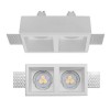 BOLETO 2x35W GU10 čtvercové Stropní, podhledové, bezrámečkové, bodové svítidlo, materiál sádra, povrch bílá, pro žárovku 2x35W, GU10, ES50, 230V, IP20, tř.1, rozměry 110x80x150mm náhled 1