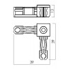 POTENZA spojka 90° Spojka pro 1-fázové lišty, rohová 90°, materiál plast+kov, povrch černá, 12V, IP20, tř.3, rozměry 39x39x13mm náhled 2