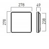 CAPTAIN LED IP54 čtverec nouzové Nouzové venkovní  svítidlo, SA - záloha 1,5h, 1W, základna plast PC bílá, difuzor PC plast opál, LED 24W, 4780lm, přep CCT 3000K/4000K/6500K, Ra80, 230V, IP54, IK08, tř.2, 328x328x49mm náhled 3