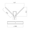 PRF nanoprofil II Zápustný rohový profil pro instalaci LED pásků do sádrokartonu, materiál hliník, difuzor plast opál, povrch šedá, max šířka LED pásku 4mm, rozměry 44,9x22,2mm, délka l=3m, vč. 2 koncovek. náhled 2