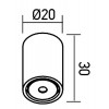 SC XX Stropní úchyt lankového závěsu, těleso hliník, povrch černá, rozměry d=20mm, h=30mm. náhled 2