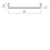 DOMDILION DIFUZOR NA KLIP 39x5,4x3000mm Difuzor k profilu na klip, materiál plast PC, povrch opál, rozměry 39x5,4x3000mm náhled 2