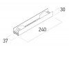 GRIMPSY LED spojka lineární Spojka lineární, materiál hliník, povrch bílá, IP20, tř.1, rozměry 37x240x30mm náhled 2