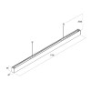 GRIMBSY LED lineární Přisazené/závěsné svítidlo, materiál hliník, povrch bílá, krycí plast transp, LED 50W, 5700lm, teplá 3000K, vyzař. úhel 60°, UGR<16, Ra80, 230V, IP20, tř.1, 40x68x1186mm, vč záv l=2500mm lze zkr náhled 3