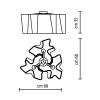 LOGICO SOFFITTO MICRO 3X120° Stropní, přisazené svítidlo, základna kov, povrch šedostříbrná, difuzor sklo satinované, pro žárovku 3x42W, E14, 230V, IP20, 330x330mm, h=210mm náhled 3