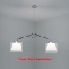 TOLOMEO SOSPENSIONE2 Těleso stropního svítidla, 2x těleso hliník, povrch leštěný, 2x150W, E27, 230V, IP20, 2x2 ramena cca 700mm+500mm rozpětí 1380mm, délka závěsu 930mm, BEZ stínítka náhled 1