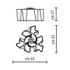 LOGICO SOFFITTO 3X120° Stropní, přisazené svítidlo, základna kov, povrch šedostříbrná, difuzor sklo satinované, pro žárovku 3x105W, E27, A60, 230V, IP20, 660x660mm, h=350mm náhled 3