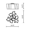 LOGICO SOFFITTO MINI 3X120° Stropní, přisazené svítidlo, základna kov, povrch šedostříbrná, difuzor sklo satinované, pro žárovku 3x70W, E27, A60, 230V, IP20, 450x450mm, h=230mm náhled 1