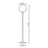 CASTORE TERRA 35 Stojací lampa, základna kov, povrch bílá, difuzor sklo opál bílé, pro žárovku 1x150W, E27, 230V, IP20, d=350mm, h=1820mm, se stmívačem náhled 3
