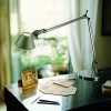 TOLOMEO MICRO LED Stolní lampa, ramena hliník leštěný, klobouk matný elox, 8W, LED, teplá 3000K, 350lm, 230V, IP20, l=max.690mm, ramena 370mm + 340mm, základna samostatně náhled 4