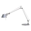 TOLOMEO MINI ALU Stolní lampa, těleso hliník, povrch elox šedostříbrná, pro žárovku 1x70W, E27, 230V, IP20, l=max.=1080mm, dvě ramena cca 450mm + 450mm, vč. vypínače, základna SAMOSTATNĚ náhled 1