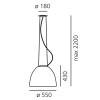 NUR LED MNI Závěsné svítidlo, klobouk hliník, povrch šedočerná antracit, LED, 30W, teplá 2700K, 1396lm/cca 70W žár., 230V, IP20, tř.1, d=360mm, h=285mm, záv. l=2000mm, lze zkrátit, svítí nahoru/dolů náhled 6