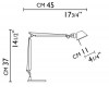 TOLOMEO MICRO Stolní lampa těleso hliník, povrch chromová lesklá, pro žárovku 1x60W, E14, 230V, IP20, 2 ramena l=370+450mm, vč. podstavce, kabel 2m s vypínačem náhled 7