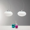 DELFY závěsná 30 Závěsné svítidlo, základna kov, povrch chrom lesk, difuzor sklo opál, pro žárovku 1x60W E27, 230V, IP20, tř.2, rozměry sklo d=300mm, h=170mm, lankový závěs l=1800mm, lze zkrátit náhled 4