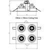 BINTONIT 2x50W GU10 Stropní vestavné svítidlo, výklopné +-20°, materiál hliník, povrch bílá, pro žárovku 2x50W, GU10, 230V, IP20, tř.1, rozměry 210x100x143mm náhled 16