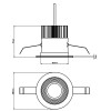 ALIET 6W LED IP65 BODOVÉ vestavné Vestavné stropní bodové svítidlo, materiál kov, povrch bílá, kryt sklo čiré, LED 6W, teplá 3000K, 614lm, Ra80, 350mA, IP65, tř.3, rozměry d=85mm, h=73mm, BEZ trafa náhled 8