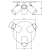 DIOPTAS CR3 Stropní bodové svítidlo, nastavitelný směr svícení, materiál kov, povrch bronz, pro žárovku 3x50W, GU10, 230V, IP20, tř.2, rozměry d=220mm, h=125mm náhled 7