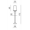BAROKO BLACK2 1x15W Stojací lampa, základna kov, těleso kov, stínítko plast černé barvy, pro žárovku 1x15W, E27, 230V, IP20, rozměry: d=280mm, včetně stínítka l=1730mm, stínítko: náhled 2