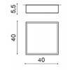 TOREN S Stropní, přisazené, čtvercové svítidlo, základna hliník, povrch černá, difuzor akryl plast opál, LED 50W, 4400lm, neutrální 4000K, 230V, IP20, tř.1, rozměry 400x400x55mm náhled 6