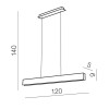 ABSKET HL 10W+40W Závěsné svítidlo, těleso dřevo světlé, difuzor plast opál, LED  UP 10W, DOWN 40W, 3000lm, teplá 3000K, 230V, IP20, rozměry 1200x90x50mm, vč závěs lanka l=1400mm, lze zkrátit, svítí nahoru/dolů. náhled 3