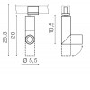 ROBO 1x50W, GU10 Bodové svítidlo do lišty, nastav směr svícení +-90°, otočný 360°, materiál kov, povrch bílá, pro žárovku 1x50W, GU10, IP20, tř.1, rozměry d=55mm, h=200mm. náhled 3