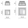 HAERO SQ 9W Stropní podhledové svítidlo, čtvercové, těleso kov, povrch bílá, difuzor plast opál, LED 9W, 700lm, teplá 3000K, 230V, IP20, rozměry 102x102x80mm. náhled 4