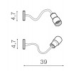 ARGILA WL II 5W Nástěnné svítidlo, nastav. směr svícení, flexi rameno, těleso kov, povrch černá, LED 5W, 500lm, teplá 3000K, vyzař. úhel 19-70°, 230V, IP20, tř.1, rozměry d=47mm, l=390mm. náhled 4