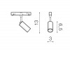 ASTANT TR 3W Bodové svítidlo do magnetického systému, nastavitelný směr svícení, materiál kov, povrch zlatá, LED 3W, 350lm, teplá 3000K, vyzař. úhel 40°, 48V, IP20, rozměry d=30mm, h=130mm. náhled 4