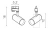 AVARITI 10W CCT Bodové svítidlo do 3-fázové lišty, nastav směr svícení, materiál kov, povrch bílá, LED 10W, 800lm, spínačem CCT nastav. teplota teplá 3000K - denní 5500K, IP20, tř.1, rozměry h=160mm. náhled 4