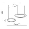 BACULU HL 60W, CCT, DIMM Závěsné svítidlo, těleso hliník, povrch bílá, dif plast opál, LED 60W, 6060lm, dálk.ovl. CCT nast. teplota teplá 3000K- denní 6000K, stmív., 230V, IP20, d=800+600mm, vč. závěs lanka l=3000mm, lze zkr náhled 4