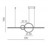 BICARIA HL 35W, STEP Závěsné svítidlo, těleso hliník, povrch černá, difuzor plast opál, LED 35W, 2600lm, teplá 3000K, stmív STEP, 230V, IP20, rozměry 1200mm, vč závěs lanka l=1500mm, lze zkrátit. náhled 4