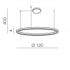 BACULU HL 60W, CCT Závěsné svítidlo, těleso hliník, povrch černá, dif plast opál, LED 60W, 3600lm, dálk. ovl. CCT nastav. teplota teplá 3000K-denní 6000K, stmív, rozměry d=1200mm, vč. závěs lanka l=4000mm, lze zkrátit. náhled 3