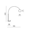 ABBAS 1x100W, E27 Stojací lampa, základna mramor černý, těleso kov, povrch chrom, stínítko kov chrom, pro žárovku 1x100W, E27, 230V, IP20, tř.1, rozměry stínítka d=330mm, h=210mm, lampy h=2000mm. náhled 3