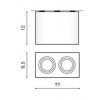 YOLK GU10 2x50W Stropní, přisazené, bodové svítidlo, těleso hliník, povrch bílá, rámeček bílá, výklopný světelný zdroj +-25°, pro žárovku 2x50W, GU10 ES50, 230V, IP20,rozměry náhled 5