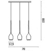LIBE 3 Závěsné svítidlo, základna kov, povrch chrom, difuzor sklo černé, pro žárovku 3x40W, E27, 230V, IP20, tř zař.1, l=700mm, sklo d=175mm, závěs l=1500mm, lze zkrátit náhled 6