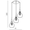 DROPSO 3x40W G9 Závěsné svítidlo, základna kov, povrch chrom, dekorativní síťka měď, sklo čiré, pro žárovku 3x40W, G9, 230V, IP20, sklo d=160mm, sestava d=410mm, včetně závěsu l=2200mm, lze zkrátit náhled 3