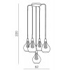 DROPSO 5x40W G9 Závěsné svítidlo, základna kov, povrch chrom, dekorativní síťka měď, sklo čiré, pro žárovku 5x40W, G9, 230V, IP20, sklo d=160mm, sestava d=520mm, včetně závěsu l=2200mm, lze zkrátit náhled 4