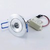 BULK LED 1W VÝPRODEJ Stropní, vestavné, bodové svítidlo výklopné +-20°, těleso hliník, LED 1W, modrá, 230V, d=68mm, h=25mm, trafo na kabelu náhled 2
