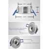 BULK LED 1W VÝPRODEJ Stropní, vestavné, bodové svítidlo výklopné +-20°, těleso hliník, LED 1W, modrá, 230V, d=68mm, h=25mm, trafo na kabelu náhled 5