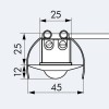 CP-MR-1 Detektor pohybu vestavný, barva bílá, záběr 360°, d=10m, 30s-30min, 10-2000Lx, max 2,3kW, 230V, IP20, d=45, h=25mm, napaječ na kabelu 165x24x24mm náhled 2