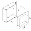 CONCRETE BOX 186 Box pro montáž vestavného svítidla do betonu, nebo do stěny, materiál kov, rozměry 145x105x70
