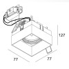 CARREE TRIMLESS Vestavné svítidlo bezrámečkové, bodové, výklopné +-20°, těleso kov, povrch černá, pro žárovku 1x50W, Gx5,3, 12V, IP20, 77x77x127mm, montážní box SAMOSTATNĚ náhled 2