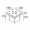 Vestavný box pro svítidlo Napájecí box CBOX, 230V/350mA, 142 x 142 mm náhled 1