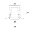 FEMTOLINE 45 Vestavný hliníkový profil, pro LED pásek povrch černá, vč difuzoru plexi mat, š=45mm, h=29mm, max délka v celku až 6m, cena za 1 metr náhled 2