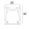FEMTOLINE 25F Přisazený hliníkový profil, pro LED pásek povrch elox šedosříbrná, vč difuzoru plexi mat, š=25mm, v=30mm, max délka v celku až 6m, cena za 1 metr náhled 1