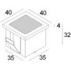 LEDS GO IN FORTE Zemní svítidlo, těleso hliník, rámeček eloxovaný hliník, difuzor sklo opál mat LED 1W, neutrální 4000K, 350mA, IP67, 40x40x32mm náhled 3