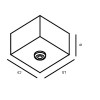 CABLE BASE S Stropní kalíšek, krytka svorkovnice čtvercový, materiál hliník, povrch šedostříbrná, 57x57mm, h=41mm náhled 2