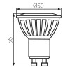 LED 7W GU10 PAR51 MAT Světelný zdroj, žárovka LED 7W, GU10 ES50, neutrální 4000K, 560lm/cca 30W žár, Ra80, vyzař úh 120°, 230V, d=50mm, l=56mm, stř život 50000 hod, 15000 zap/vyp náhled 2